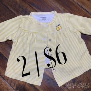 Little Me lemon stripe cardigan